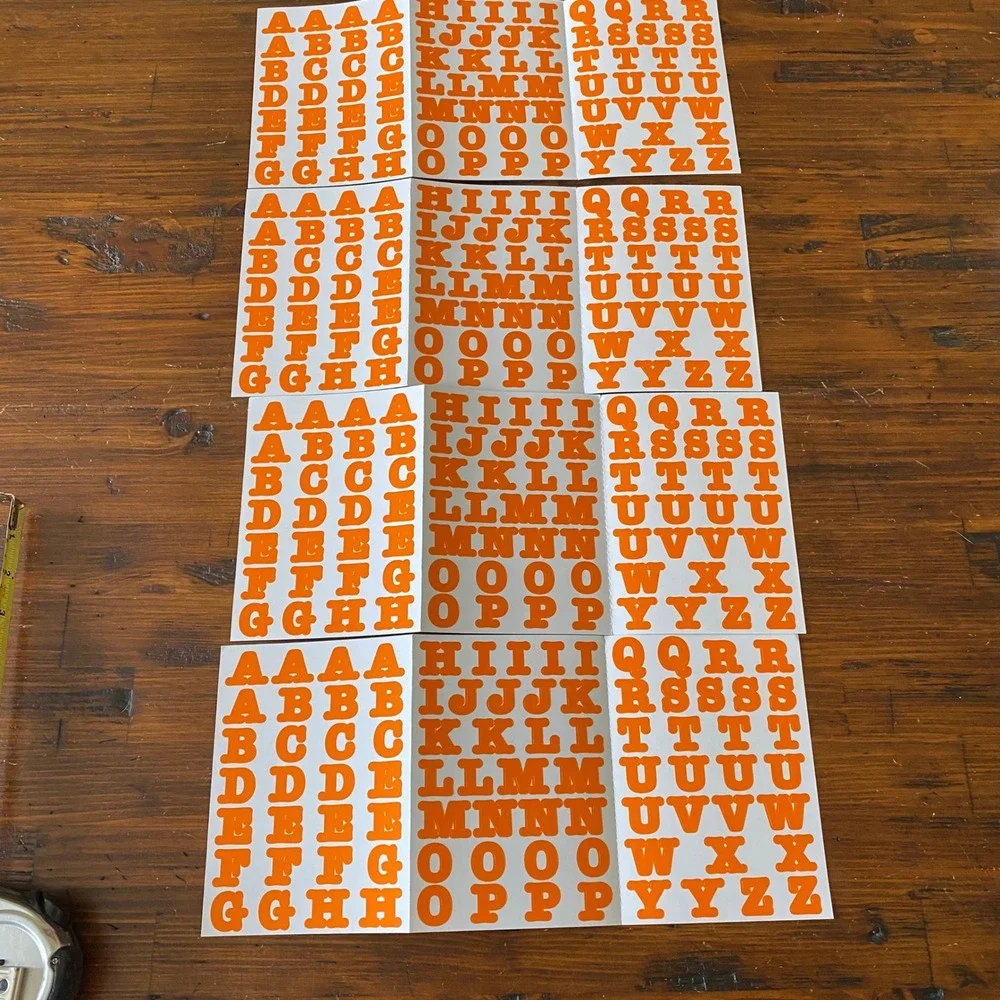 Creative Memories Orange Alphabet Letter Stickers Scrapbooking 4 Sheets A-Z